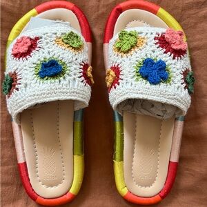 Never Worn Farm Rio Crochet Slides US 11 EU 43 Women’s but I’m a 9.5 Men’s 😘